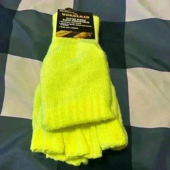 Workload neon yellow flip finger warm glove - Picture 1 of 3